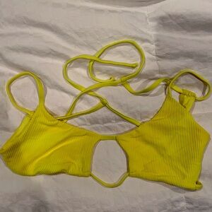 Frankies Bikini - ribbed neon yellow top